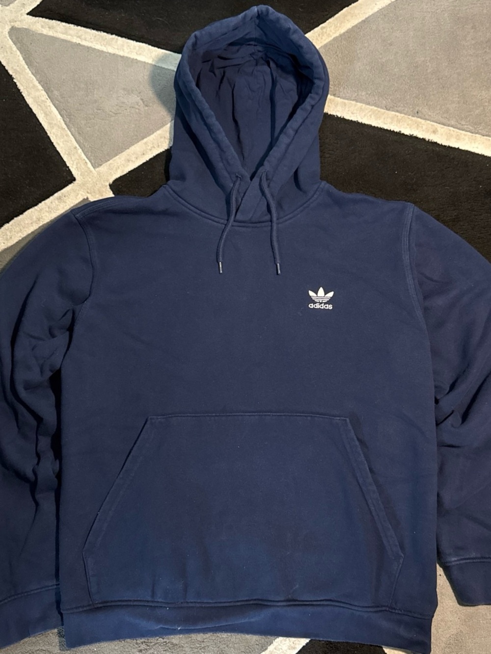 Navy blue Adidas originals hoodie with white logo